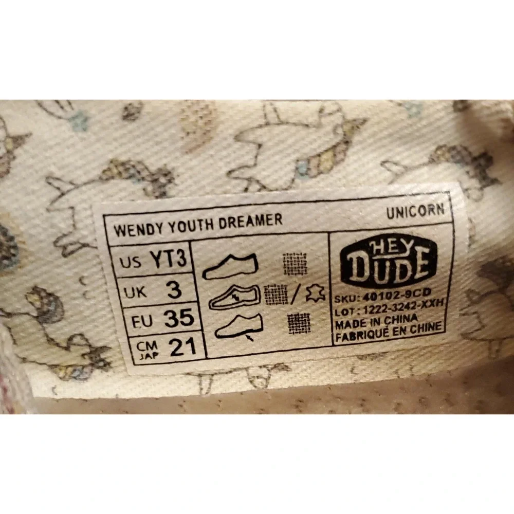 Hey Dude Wendy Dreamer Unicorn Tie‎ Dye Shoes Youth Size 3